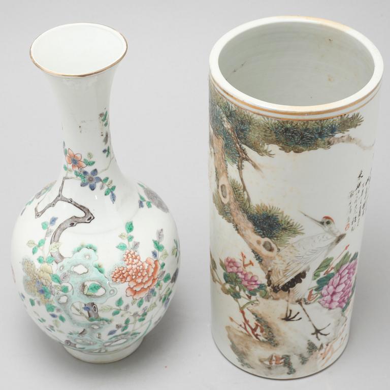 Two porcelain vases from China, 20th century.