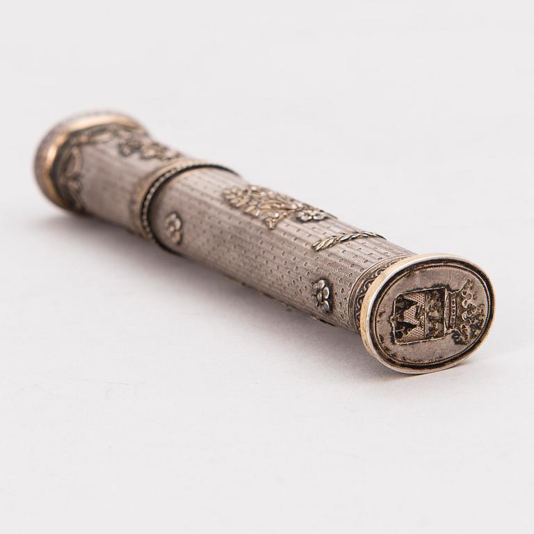 A French silver signet stamp, maker's mark E.G., second half of 19th Century.