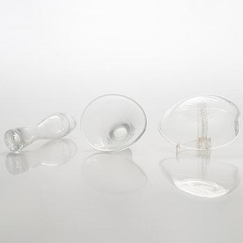 Tapio Wirkkala, konstglas, 5 st, 1950-tal, signerade Tapio Wirkkala - Iittala.