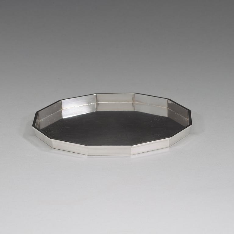 A Swedish 20th century silver tray, marks of Wiwen Nilsson, Lund 1969.