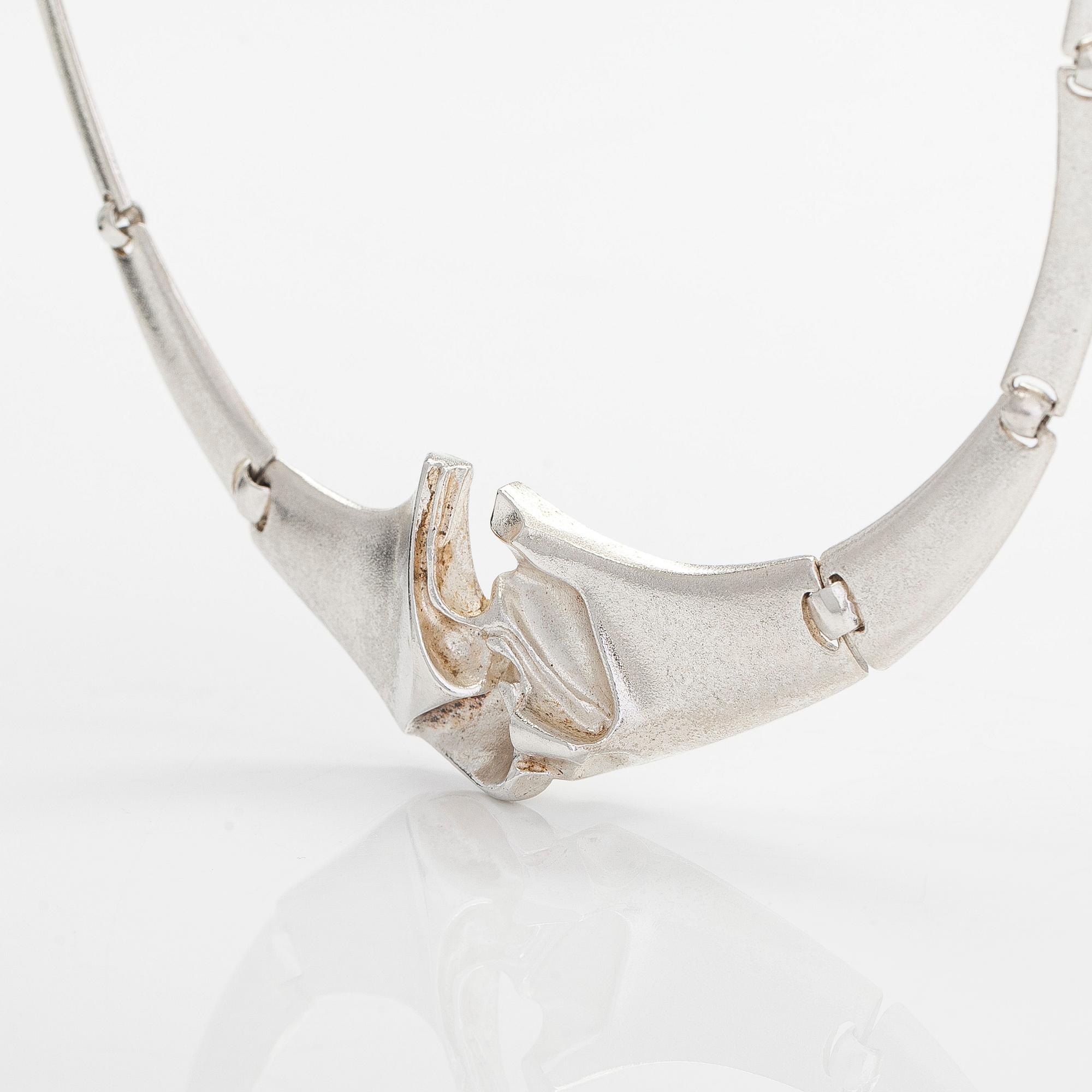 Björn Weckström, collier, "Korsvågor", sterlingsilver, Lapponia 1991.