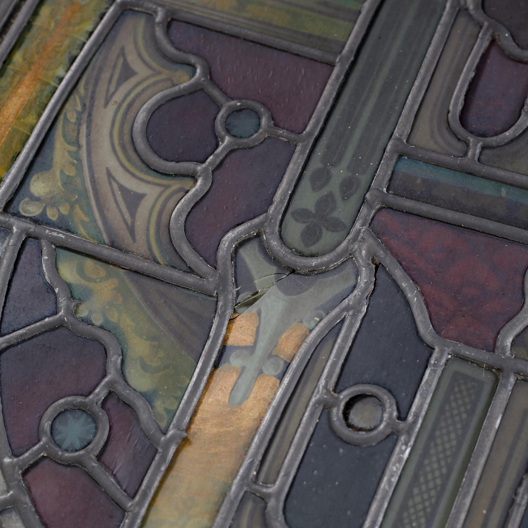 A pair of lead glass windows, made around year 1900.