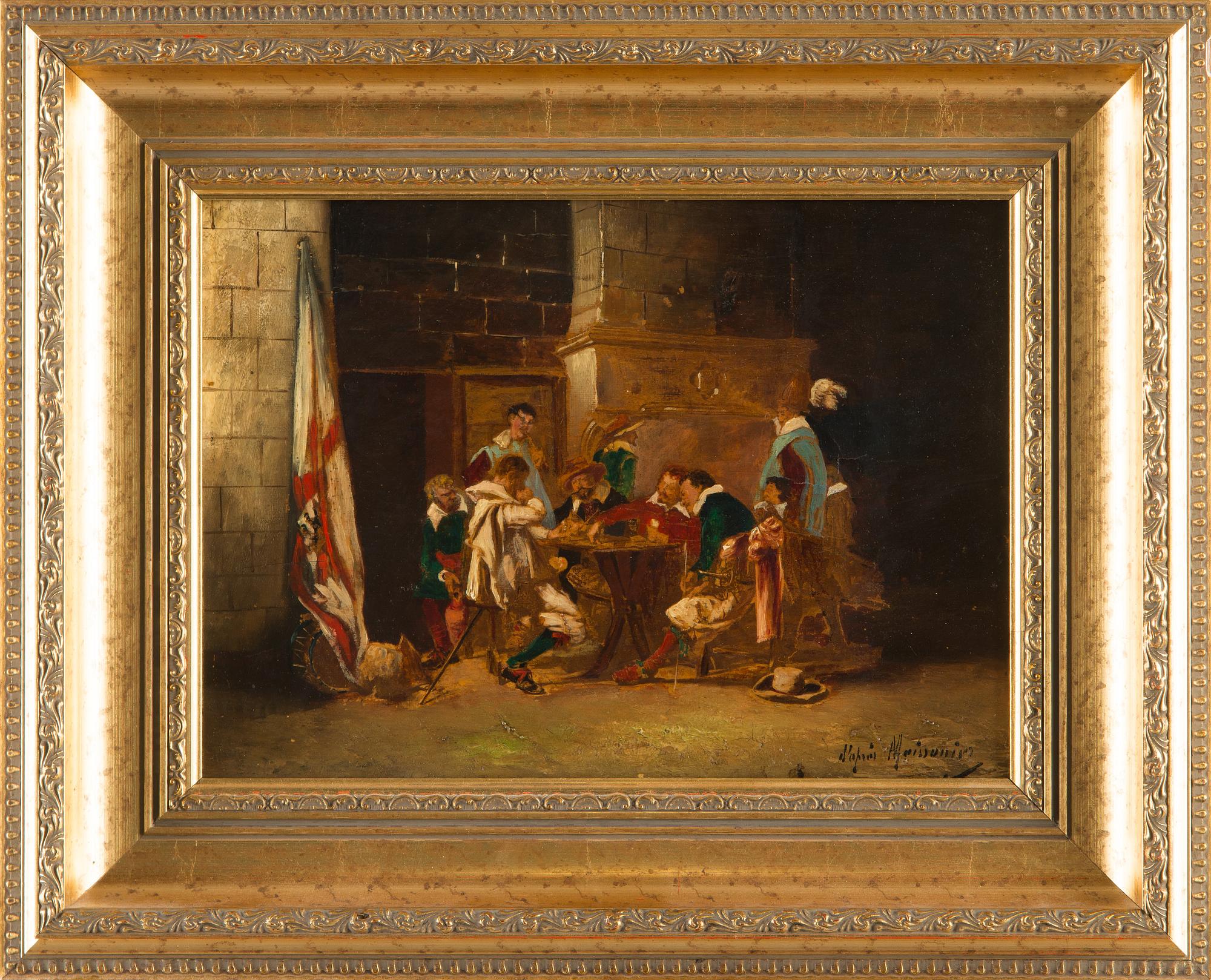 Ernest Meissonier, kopia efter, Kortspelsscen.