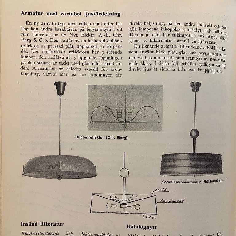 Cebe (Chr Bergh & Co), a pair of ceiling lamps model "75860", Sweden, 1930s.