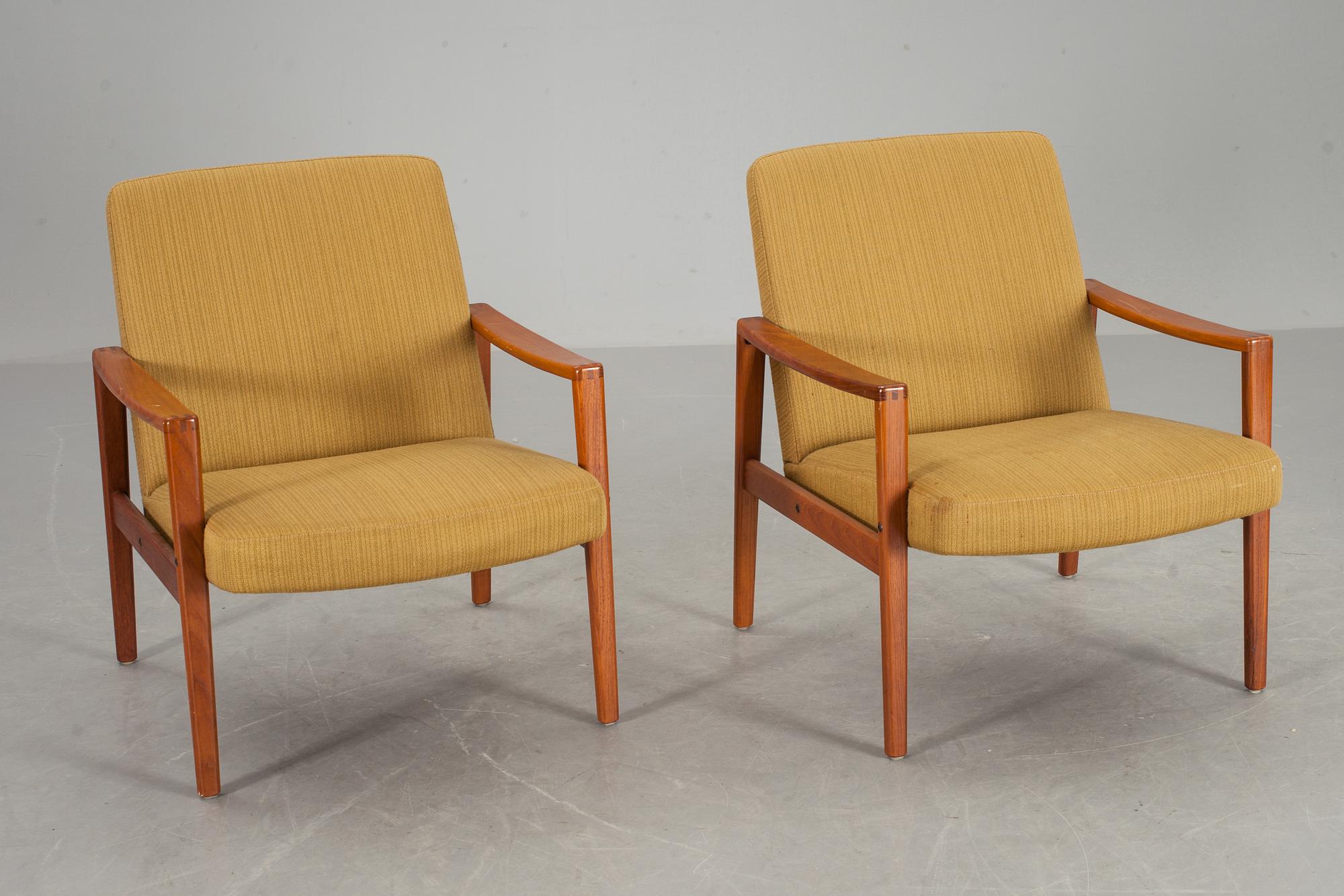 FÅTÖLJER, ett par, 1950/60-tal.