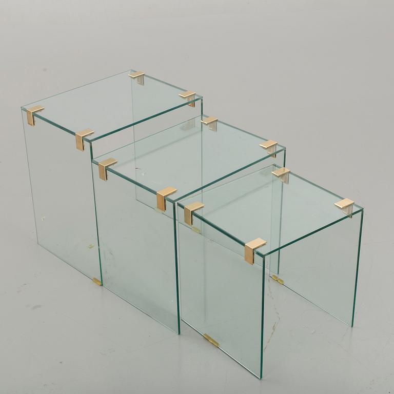 SATSBORD, glas, 3 delar, 1900/2000-tal.