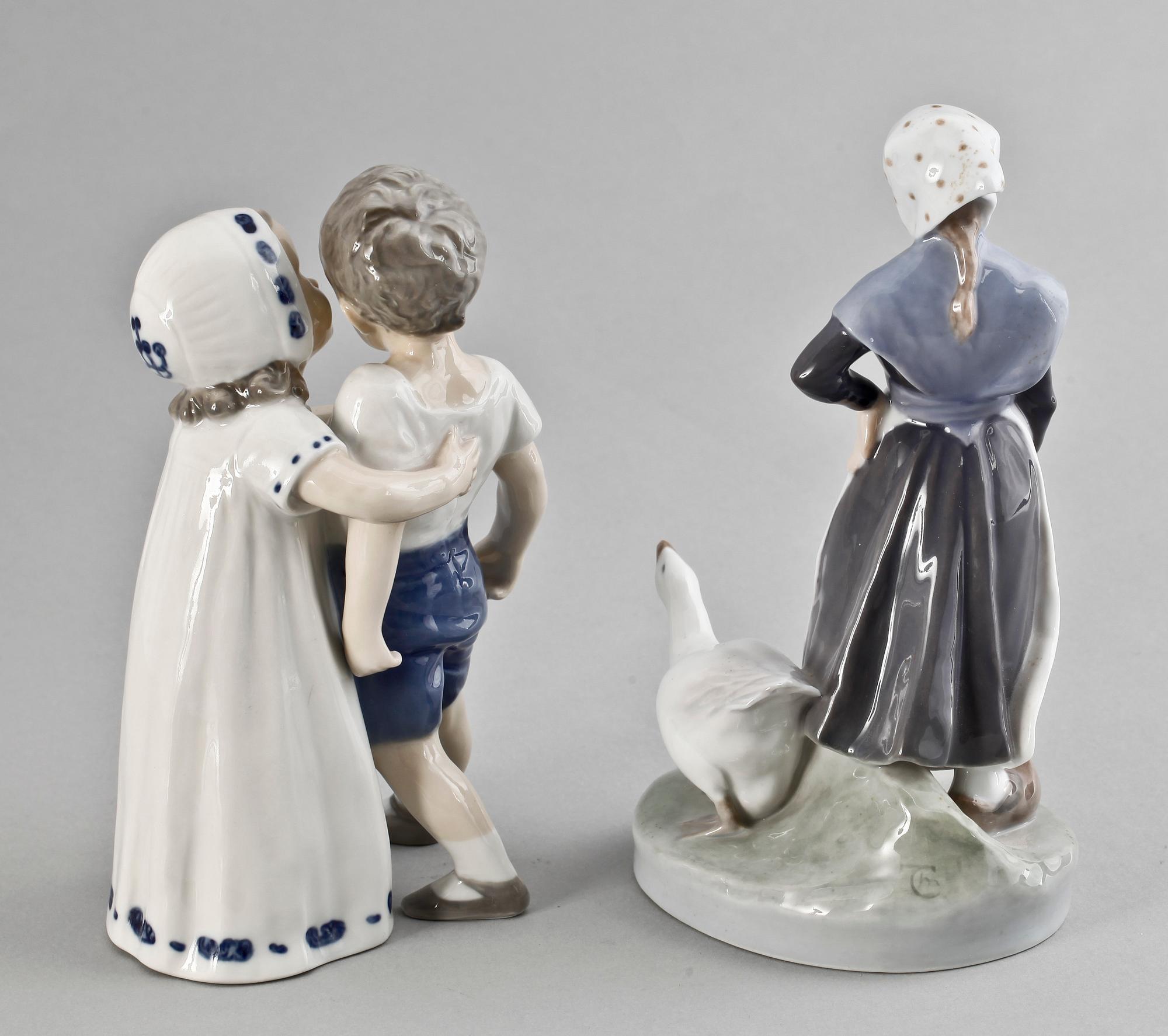 FIGURINER, 2 st, porslin, Royal Copenhagen, Danmark.