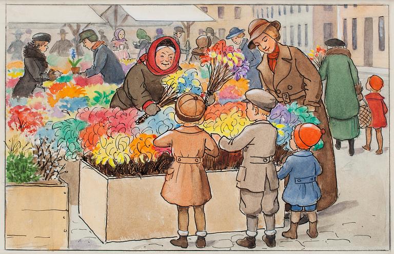 Elsa Beskow, "Fastlagsrisen" (Easter decorations).