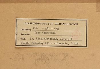 ISAAC GRÜNEWALD, watercolor, signed.