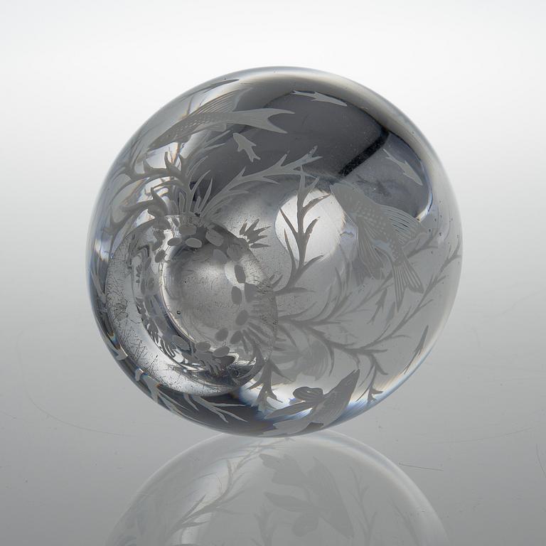 EDWARD HALD, VASE, glass, signed Orrefors Graal Nr 1550 Edward Hald.