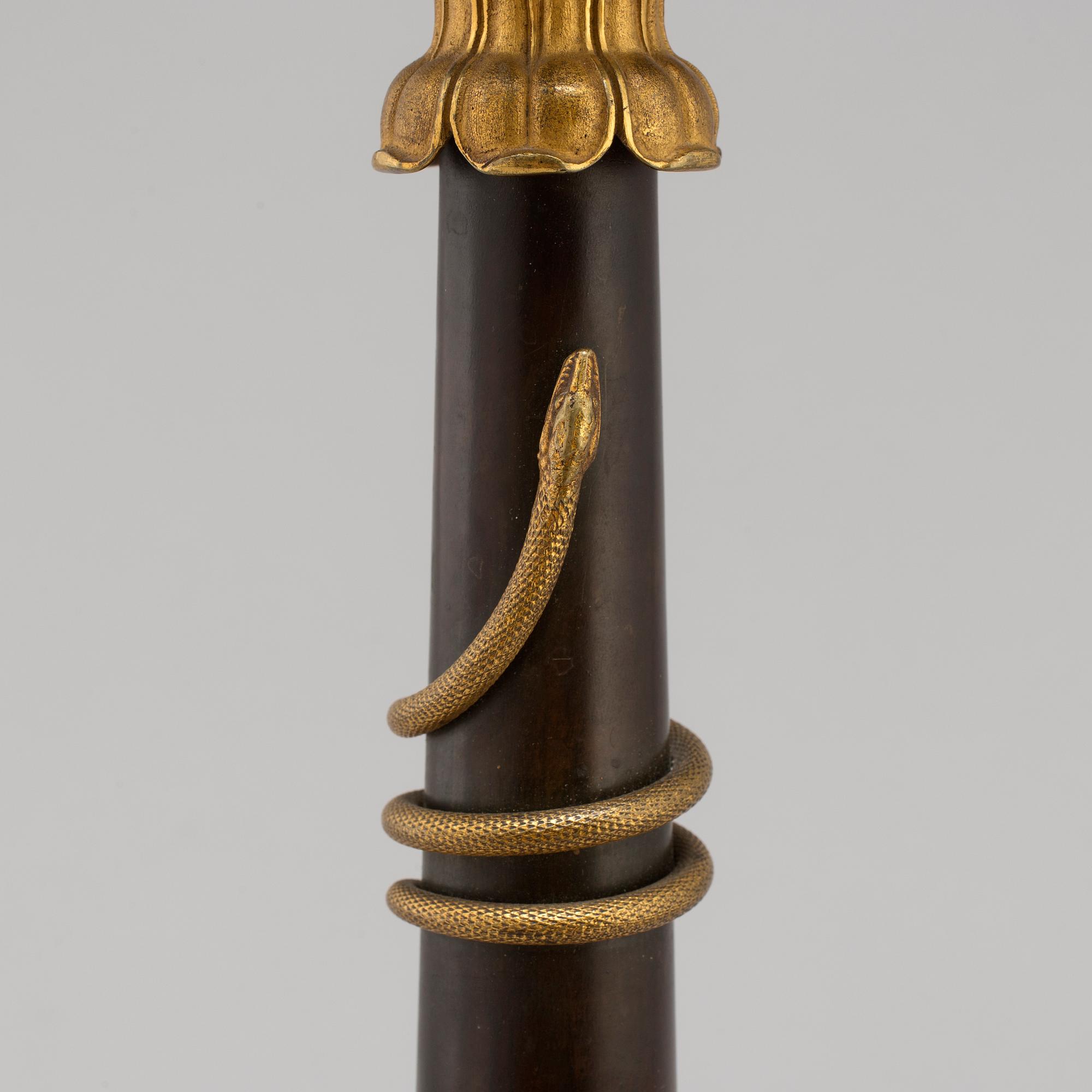 A first half of the 19th century bronze table lamp.