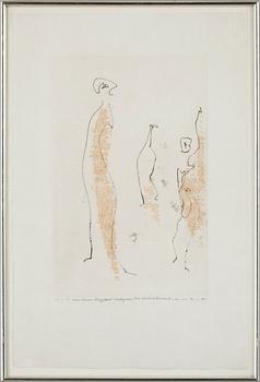 Max Ernst · MAX ERNST, etsning och mjukgrundsetsning i färg, numr H. C. II/V, sign och dat 1965.