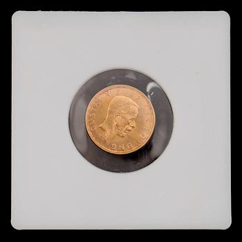 GULDMYNT, fem kronor, Gustaf V, 1920. Vikt ca 2 gram.