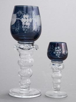 GLASSERVISDELAR, 22 st, "Remmare", Gulla Skruf, 1900-tal.