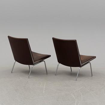 A pair of Kastrup Airport Lounge Chairs by Hans Wegner for AP Stolen, second half of the 20th century.