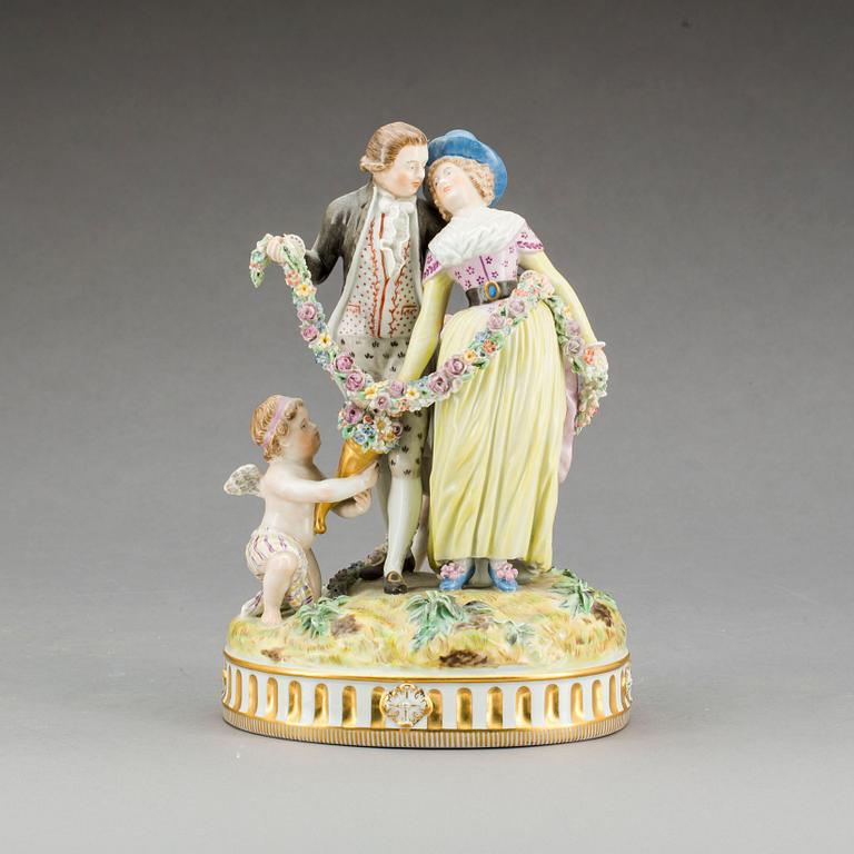 FIGURGRUPP, Royal Copenhagen, "Juliane Marie-porslin", 1900-talets början.