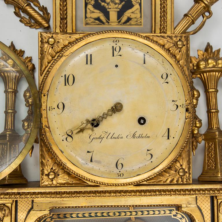 A late Gustavian wall clock by Gustaf Undén.