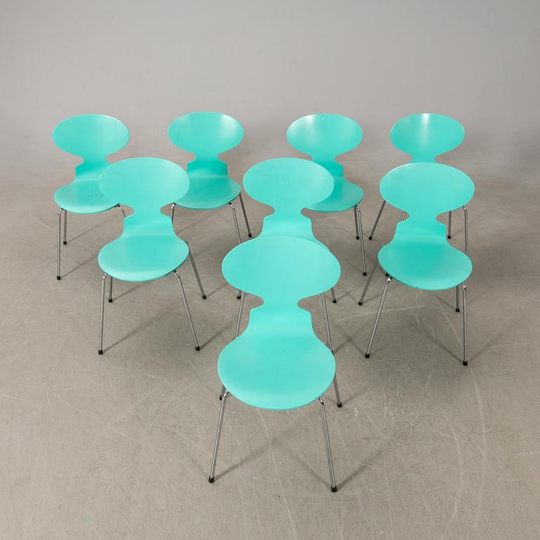 Arne Jacobsen,  stolar 8 st, "Myran", Fritz Hansen, 1993.