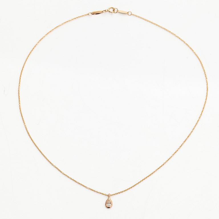 Tiffany & Co, Elsa Peretti, halsband, "Diamonds by the Yard", 18K guld med en päronslipad diamant.