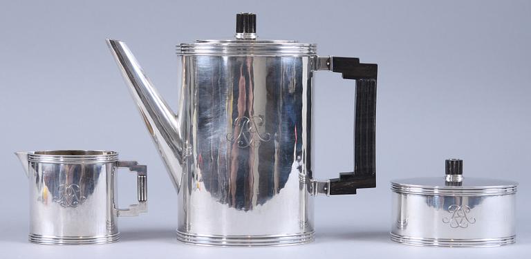 KAFFESERVIS, 3 delar, silver, K Andersson, 1930.