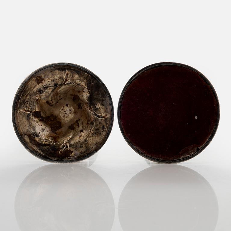 Ljusstakar, ett par, silver, möjligen Danmark / Norge 1900-talets mitt.