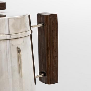 Bertel Gardberg, Coffee set, 3 pieces, 916 silver and rosewood, Toivo V. Toukonen, Helsinki, 1956.