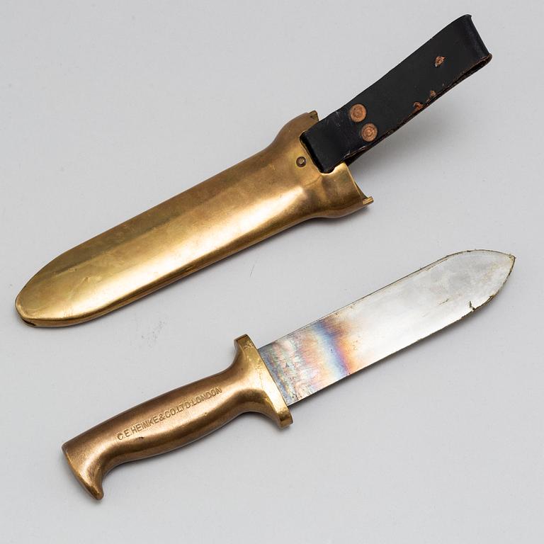 DYKARKNIV, mässing, C.E. Heinke & Co. Ltd., London, England.