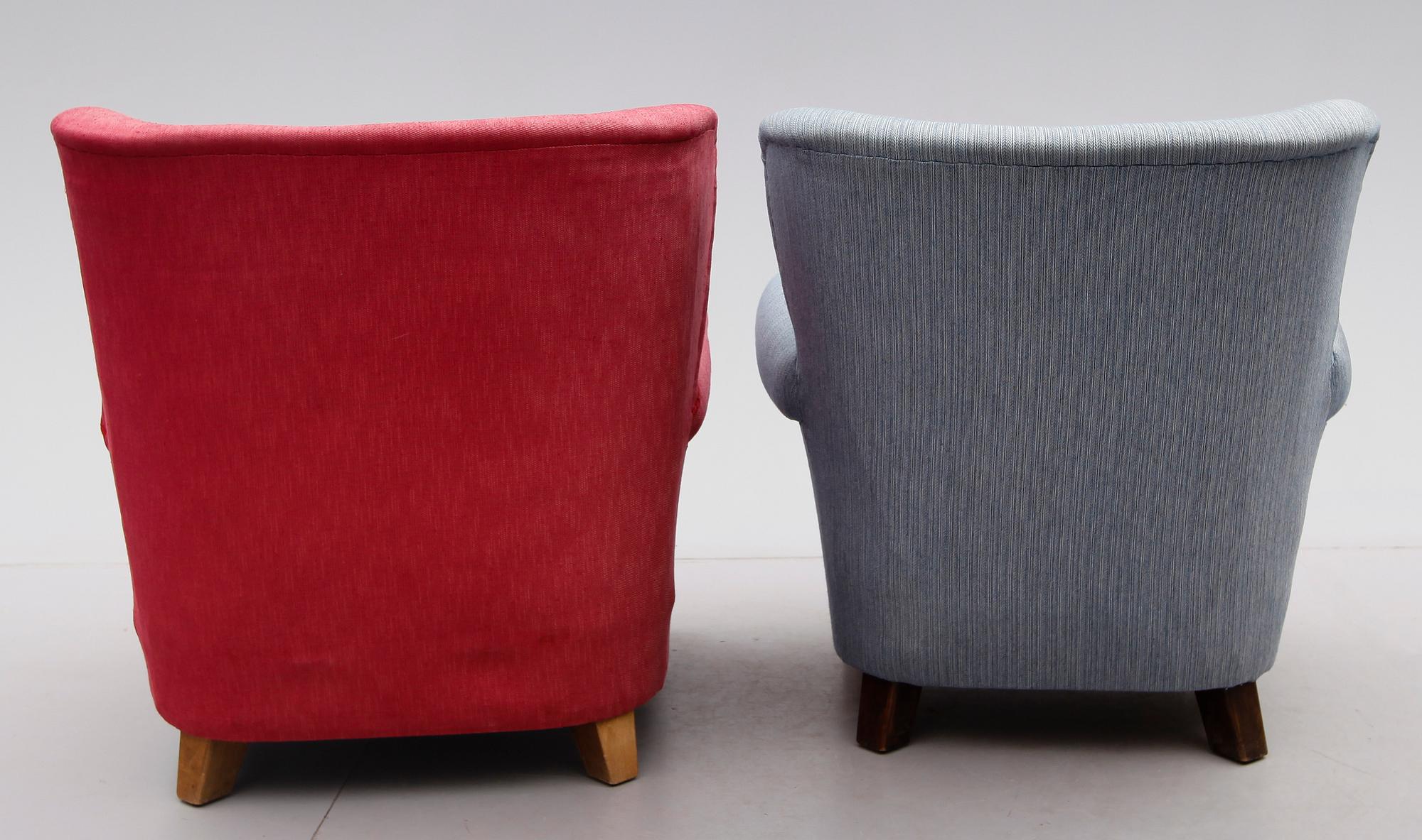 FÅTÖLJER, 2 st, 1900-talets mitt.