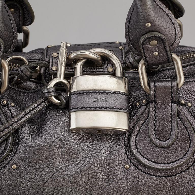 CHLOÉ, a metallic leather 'Paddington' bag.