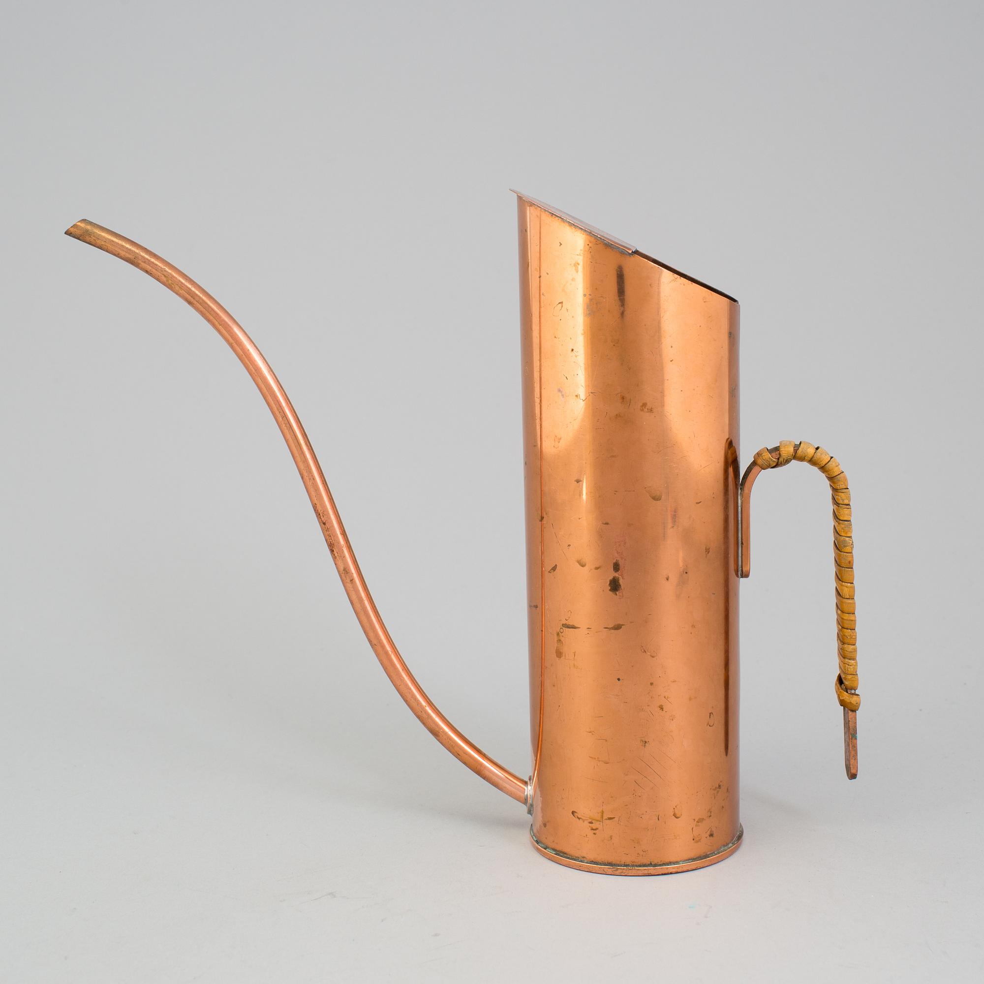 GUNNAR ANDER, vattenkanna, koppar, Ystad Metall, 1900-talets mitt.
