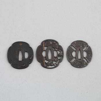 Tsuba, 3 pcs, Japan, mumei, Edo.