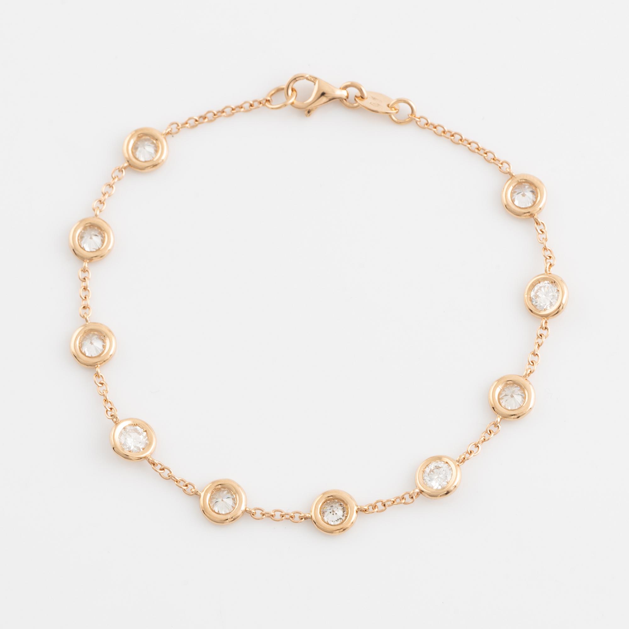 Brilliant cut diamond bracelet.
