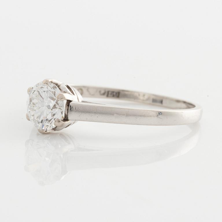 W.A. Bolin, platinum ring with brilliant-cut diamond.