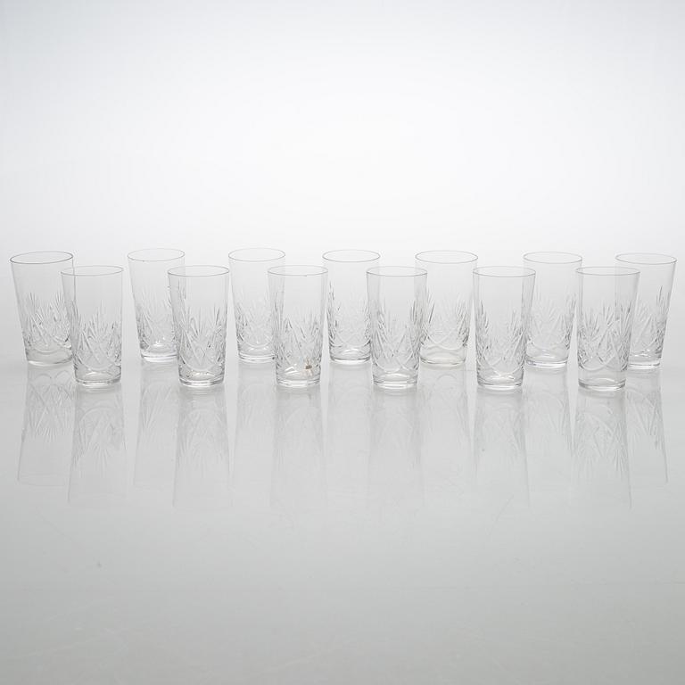 An 'Yrjö' crystal glassware set, 58 pieces, Riihimäen Lasi, Finland, latter half of the 20th century.