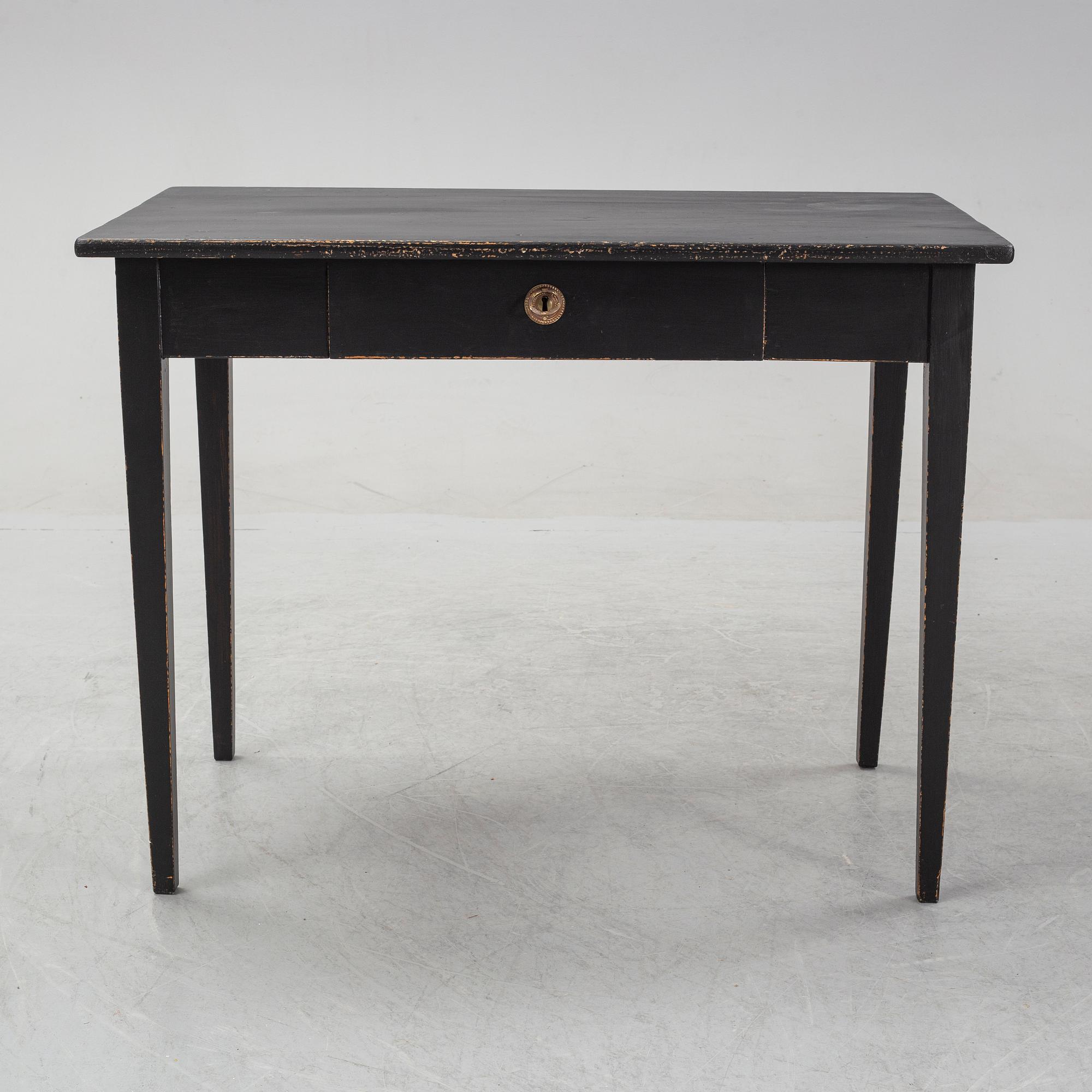 A painted Gustavian style desk, circa 1900.