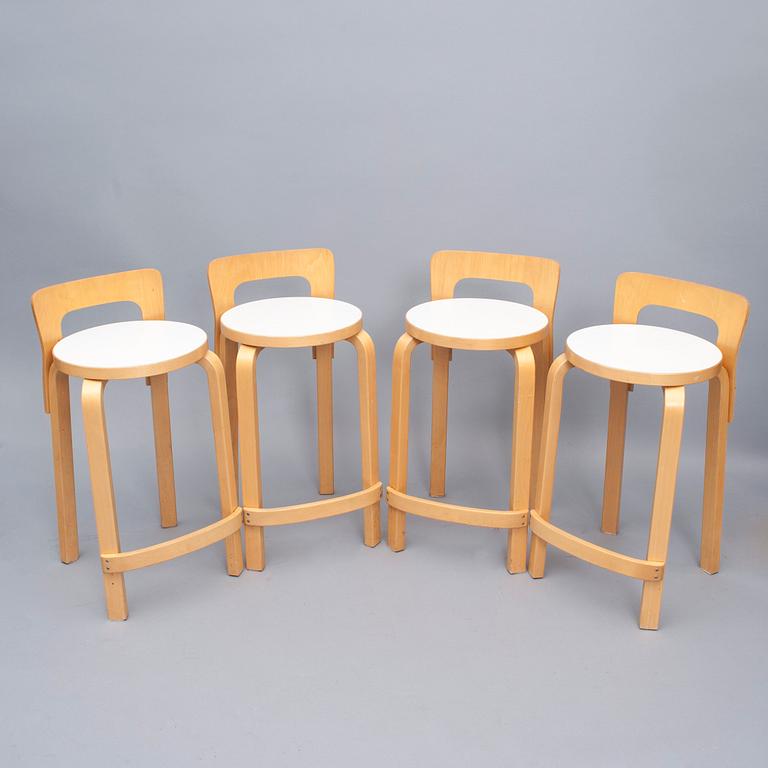 STOLAR, 4 st, modell K65, Alvar Aalto, Artek, 1980-tal.