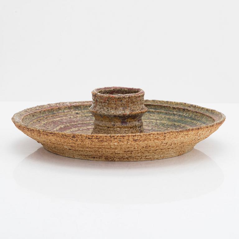 Raija Tuumi, kynttilänjalka, samotti, signeerattu RT, ARABIA 1971.