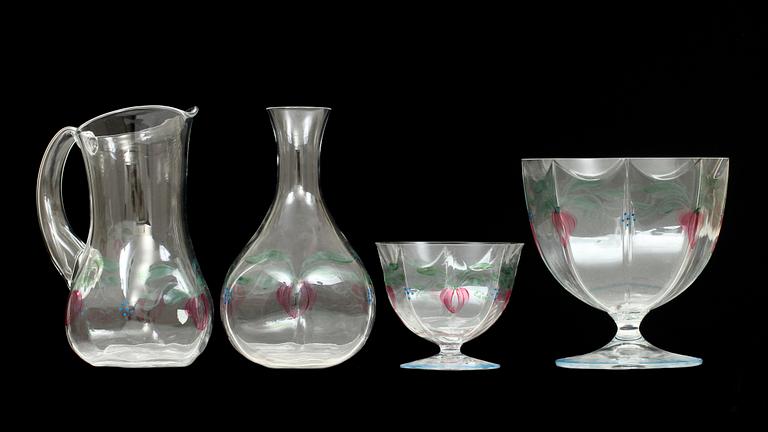 GLASSERVIS, 47 delar, glas, "Maja", Eva Englund, Orrefors.