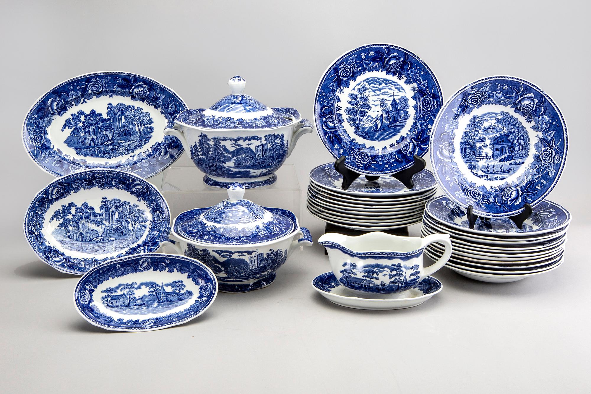 Reinhard Richter, servis, 58  delar, "Masema", Arabia flintgods Finland 1941-64.