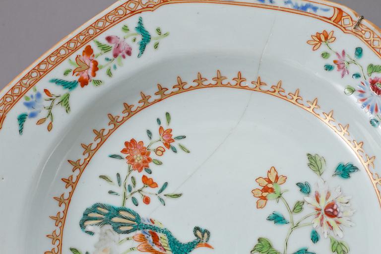 TALLRIKAR, 6 st, porslin, Kina, 1700-tal.