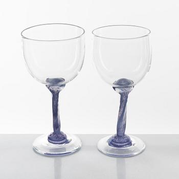 Annette Alsiö, a set of 16 wine glasses, second half of the 20th Century.