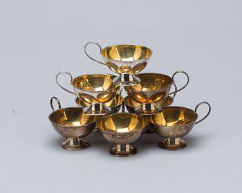 PUNSCHMUGGAR, sterlingsilver, 12 st. 1900-tal. Okänd tillverkning. Vikt ca 335 gr.