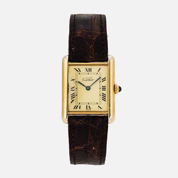 must de CARTIER, Tank, armbandsur, 23 x 23 mm.