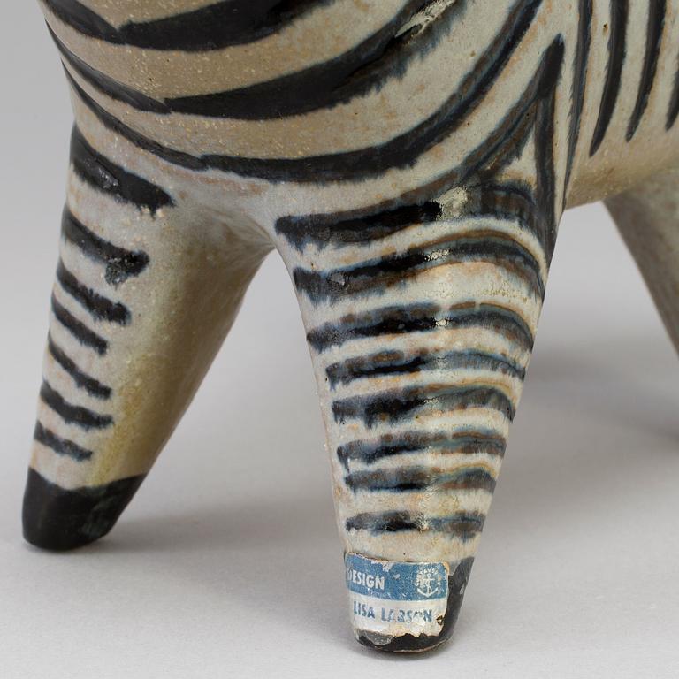 A stoneware zebra sculpture by Lisa Larson, Gustavsberg.