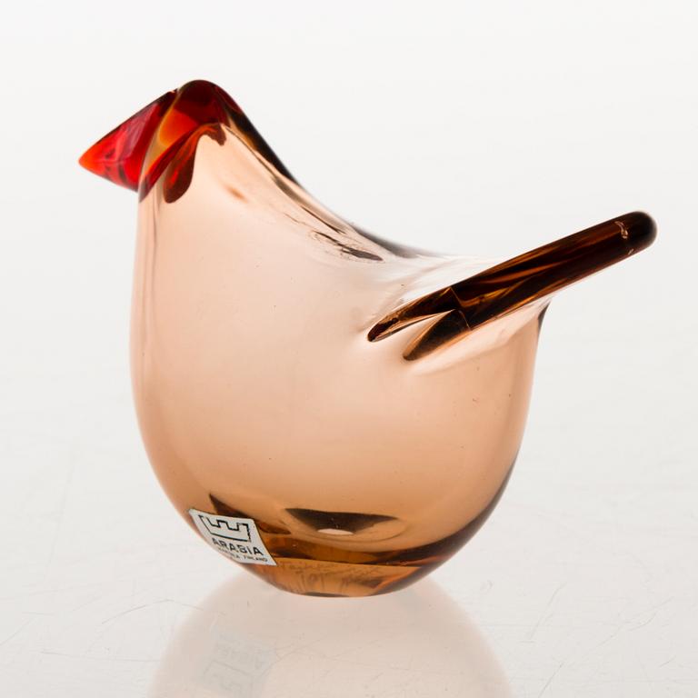 OIVA TOIKKA 1970s Glass Bird, signed O. Toikka Nuutajärvi Notsjö.