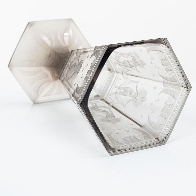 Simon Gate, Vase, "Six Graces", Orrefors, 1925.