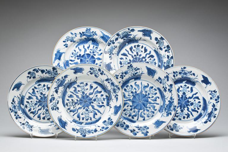 TALLRIKAR, 6 st. Porslin, Kina Kangxi(1662-1722).