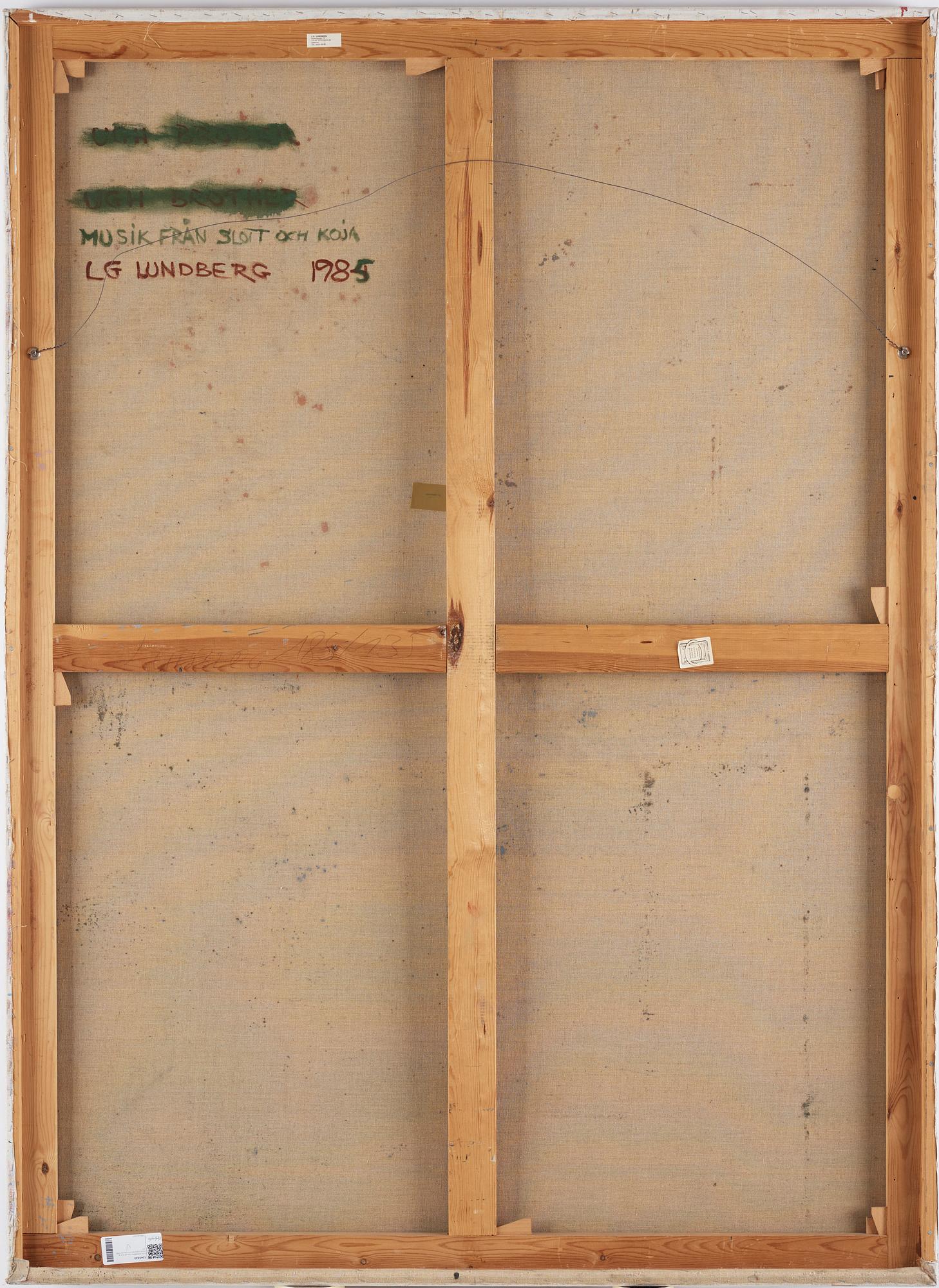LG Lundberg, oil on canvas, verso signed and dated 1985.