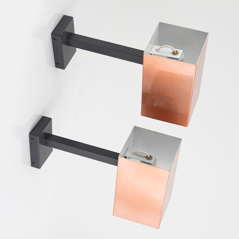 A pair of wall lamps, Finn Lunde, Norway, second half of the 20th century.