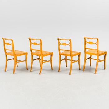 A set of four mid 1800s chairs.